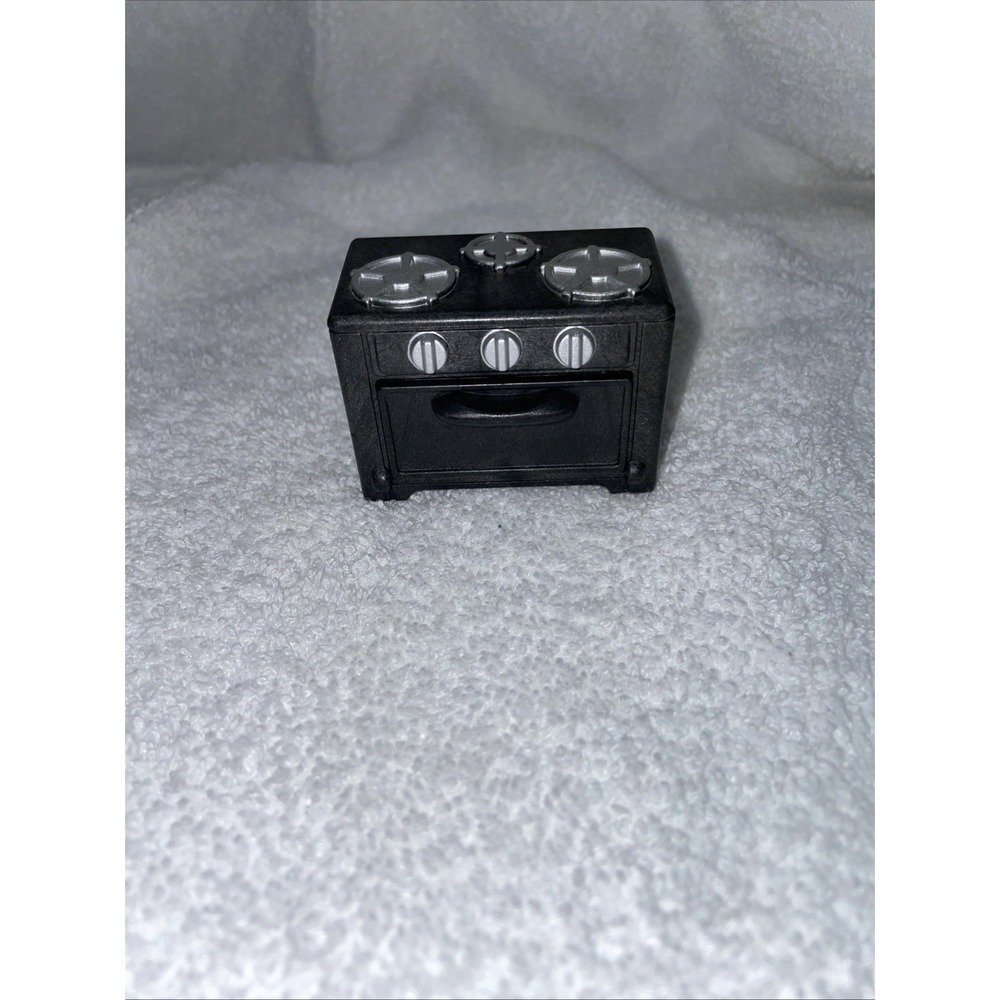 Epoch Gray Dollhouse Plastic Oven Stove Hinged Door Miniature 2.25x1.5x1.5 Inch